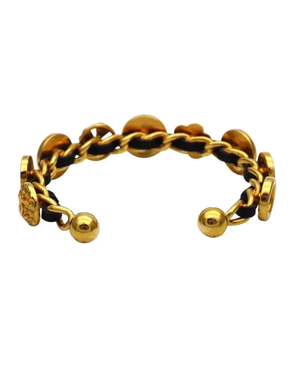 Chanel Cc Logo Flower Bracelet Gold- #357883C17B